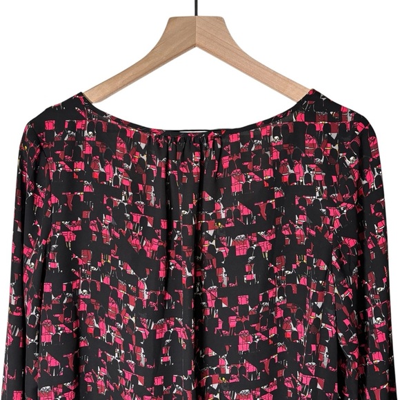 Thakoon For Designation Iconic Print Blouse Size Large Peasant Office Workwear - Picture 10 of 16